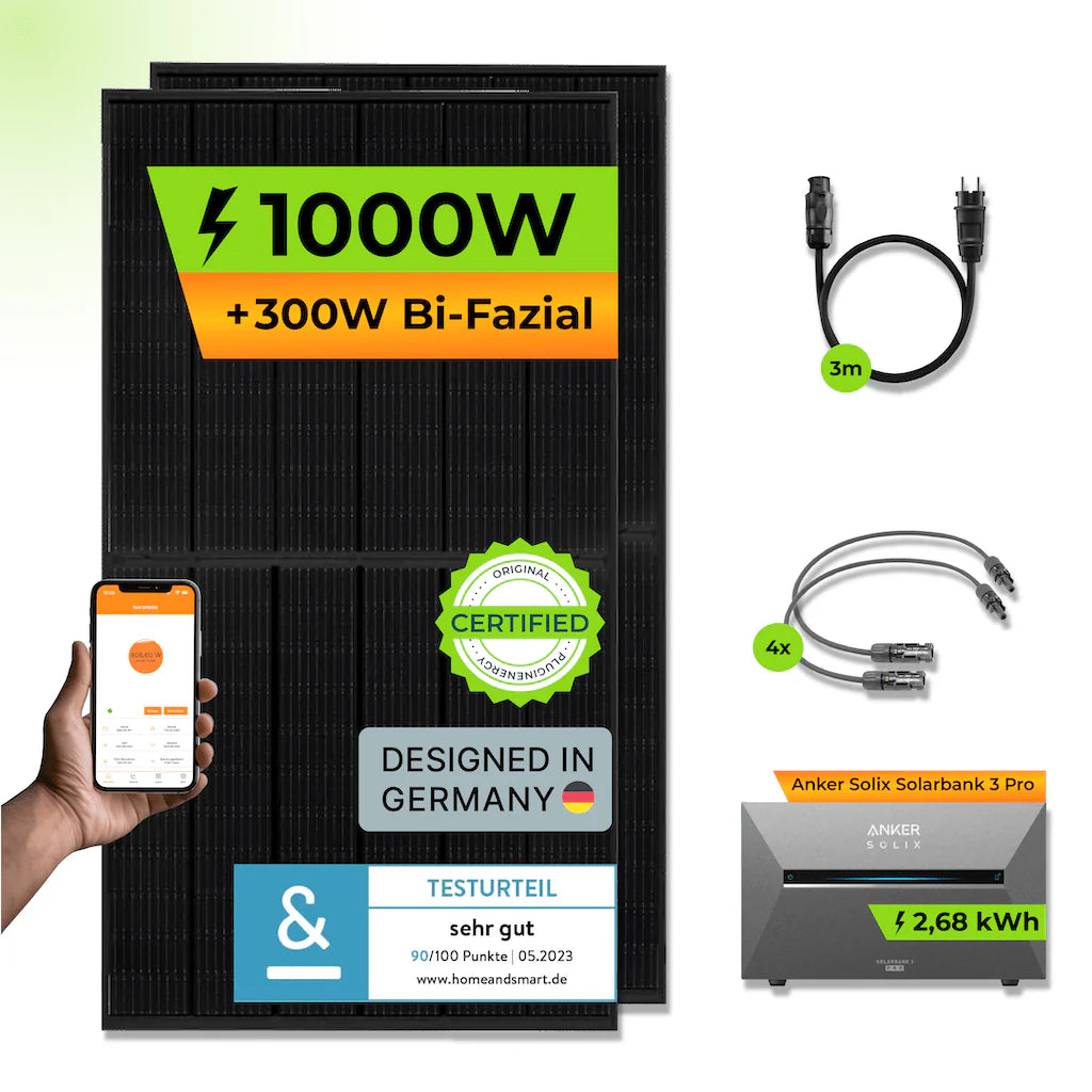 ANKER Solarbank 3 E2700 Pro + PiE POWER 1000W BALKONKRAFTWERK
