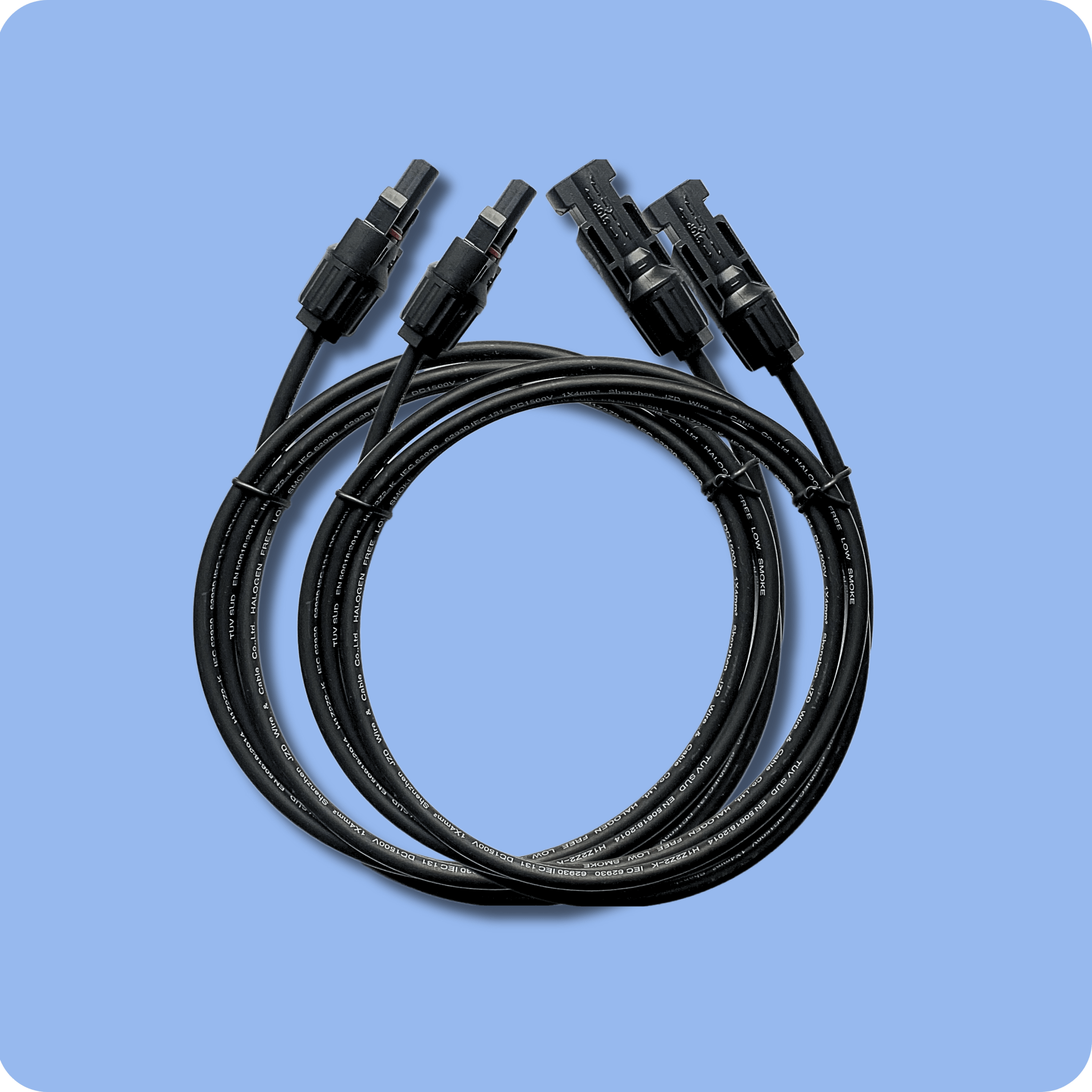 2 x Solar-Verlängerungskabel (2,0m) - paua Solutions