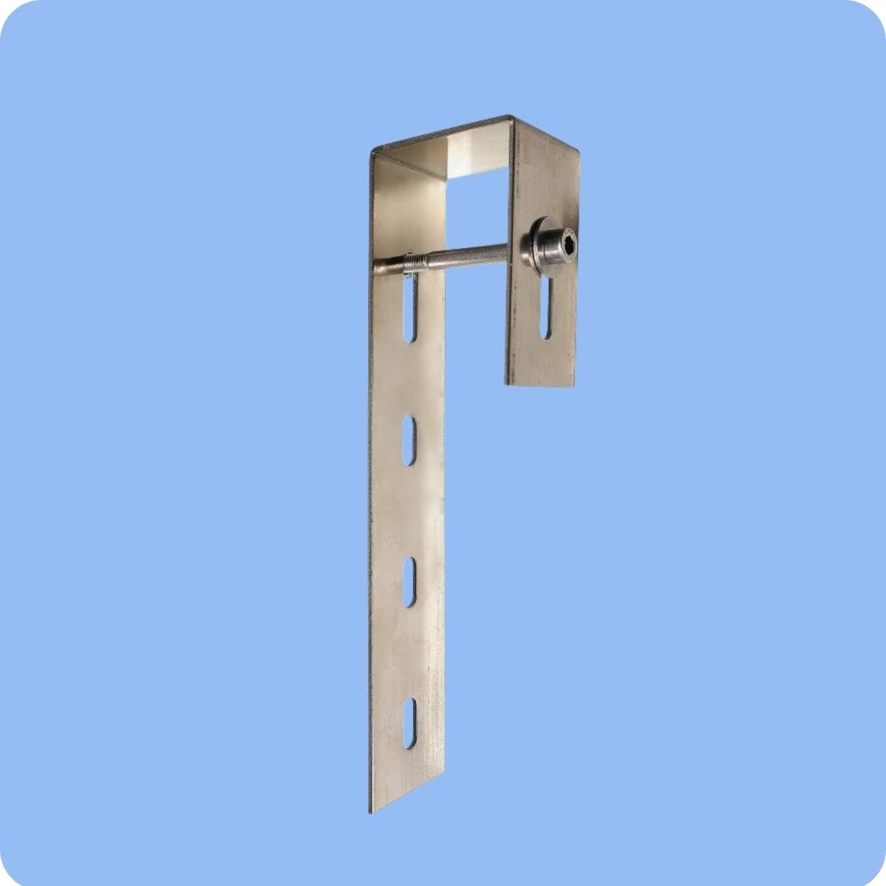 Edelstahl-Balkonhaken (2er Pack), Balkonkraftwerk-Halterung für eckige Geländer bis 50mm Ø (Universal Haken) - paua Solutions