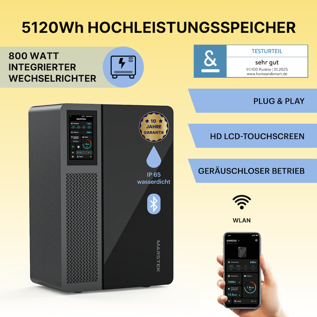 Marstek Jupiter E 5120 Wh Speicher für Balkonkraftwerke
