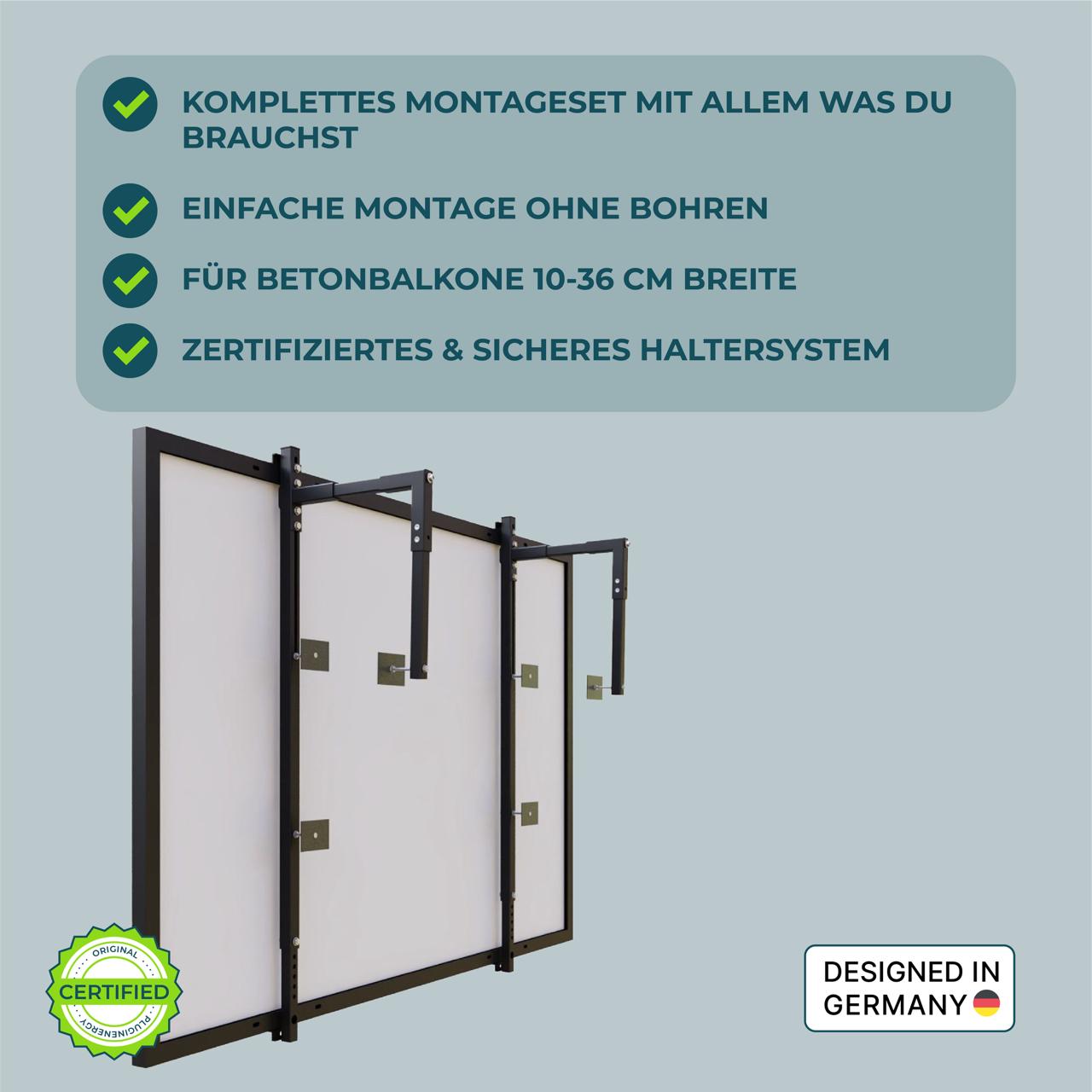 PiE BETONBALKON HALTERUNG FÜR SOLARMODULE