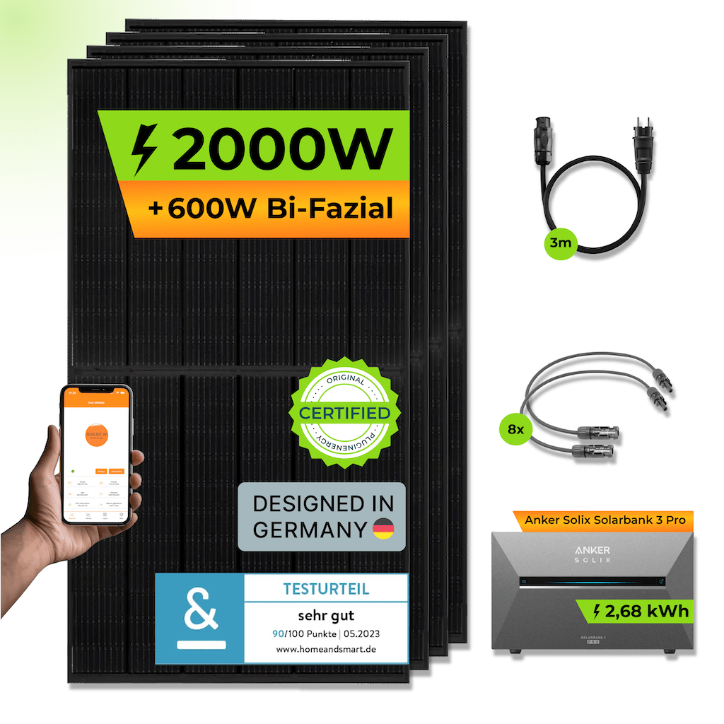 ANKER Solarbank 3 E2700 Pro + PiE POWER 2000W BALKONKRAFTWERK