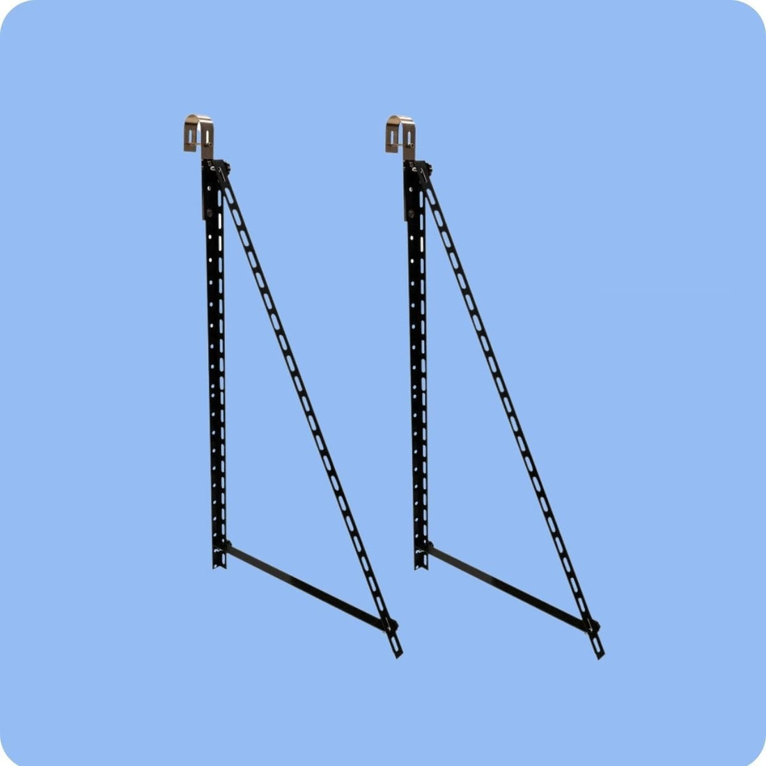 Edelstahl-Balkonhaken mit verstellbarem Winkel (2er Pack) für runde Gelände bis 50mm Ø - paua Solutions